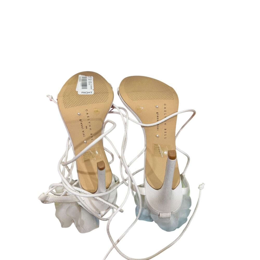 Gianni Bini x Caelynn Bell white lace up wrapped Papillon Flower Heels SZ10  NWT - Picture 2 of 6